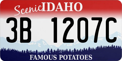 ID license plate 3B1207C