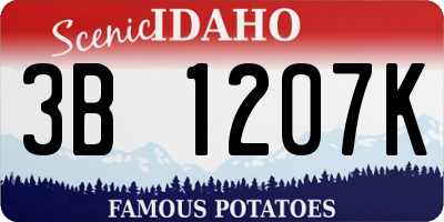 ID license plate 3B1207K