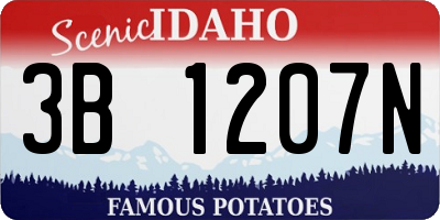 ID license plate 3B1207N