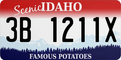 ID license plate 3B1211X