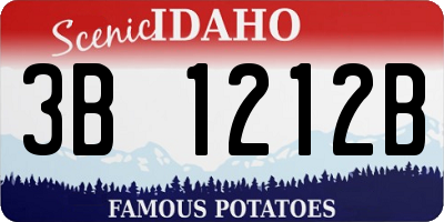ID license plate 3B1212B