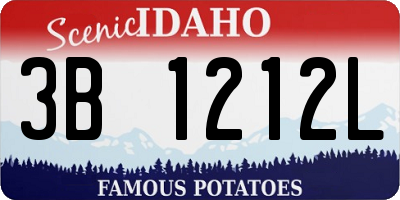 ID license plate 3B1212L