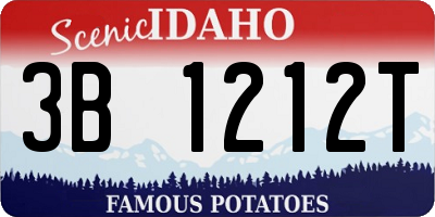 ID license plate 3B1212T