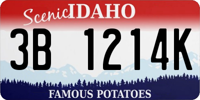 ID license plate 3B1214K