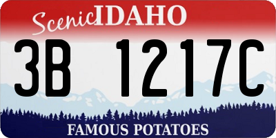 ID license plate 3B1217C