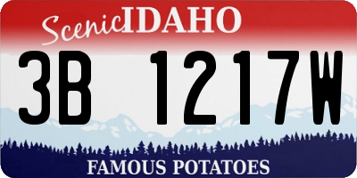 ID license plate 3B1217W