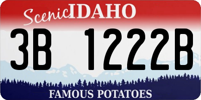 ID license plate 3B1222B