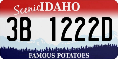 ID license plate 3B1222D