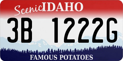 ID license plate 3B1222G
