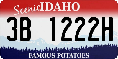 ID license plate 3B1222H