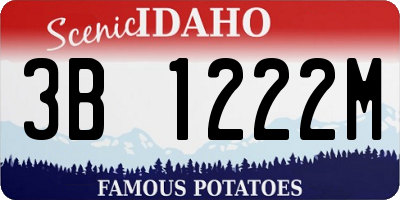 ID license plate 3B1222M