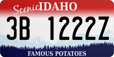 ID license plate 3B1222Z