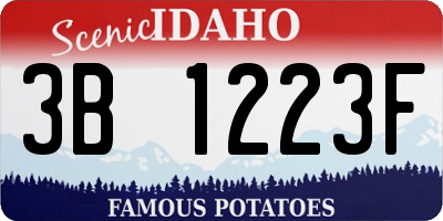 ID license plate 3B1223F