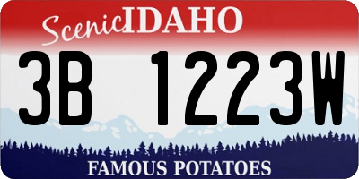 ID license plate 3B1223W