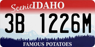 ID license plate 3B1226M