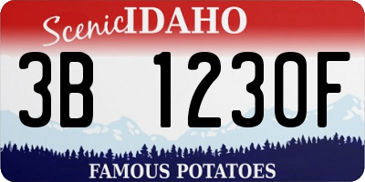 ID license plate 3B1230F