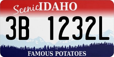 ID license plate 3B1232L