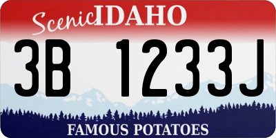 ID license plate 3B1233J