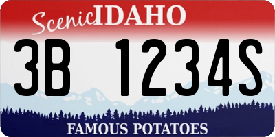 ID license plate 3B1234S