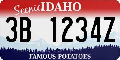ID license plate 3B1234Z