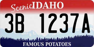 ID license plate 3B1237A