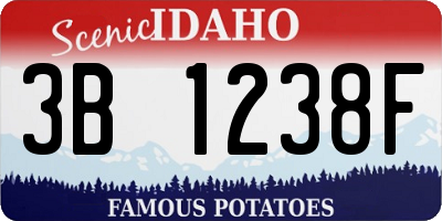 ID license plate 3B1238F