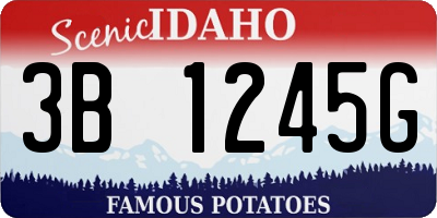 ID license plate 3B1245G
