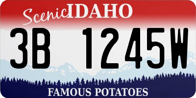 ID license plate 3B1245W