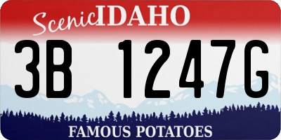ID license plate 3B1247G