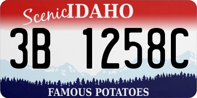 ID license plate 3B1258C
