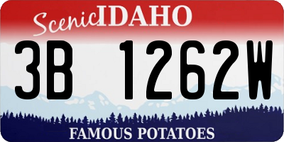 ID license plate 3B1262W