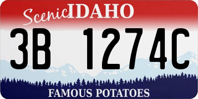 ID license plate 3B1274C