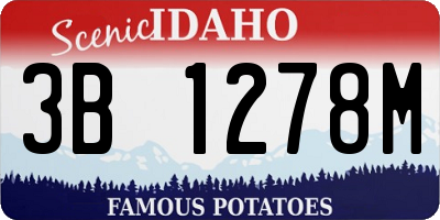 ID license plate 3B1278M