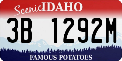 ID license plate 3B1292M