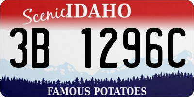 ID license plate 3B1296C