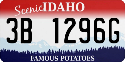 ID license plate 3B1296G