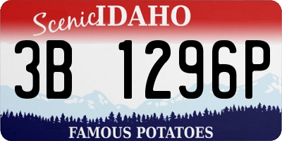 ID license plate 3B1296P