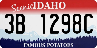 ID license plate 3B1298C