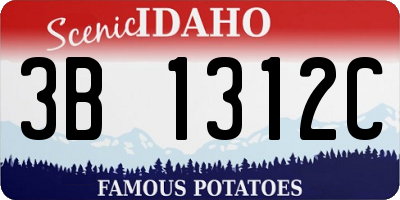 ID license plate 3B1312C