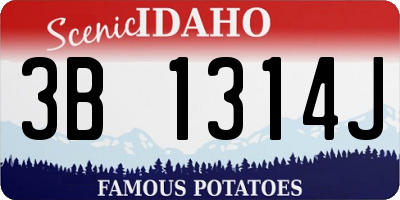 ID license plate 3B1314J