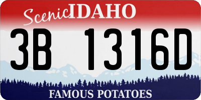 ID license plate 3B1316D
