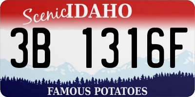 ID license plate 3B1316F
