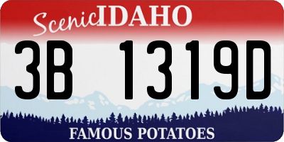 ID license plate 3B1319D