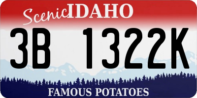 ID license plate 3B1322K