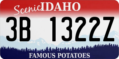 ID license plate 3B1322Z