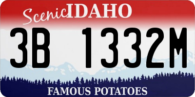 ID license plate 3B1332M
