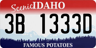 ID license plate 3B1333D