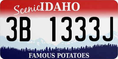 ID license plate 3B1333J