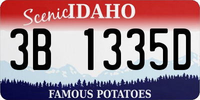 ID license plate 3B1335D