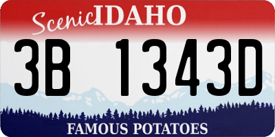 ID license plate 3B1343D